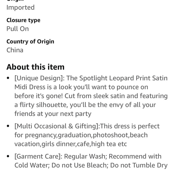 *SOLD*Cupshe Leopard dress NWOT - Picture 7 of 11